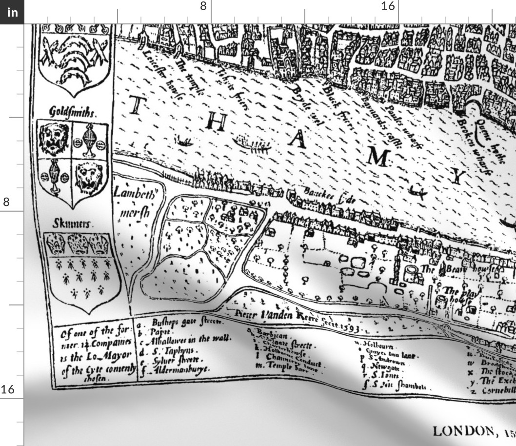 1593 Map of London (42"W)