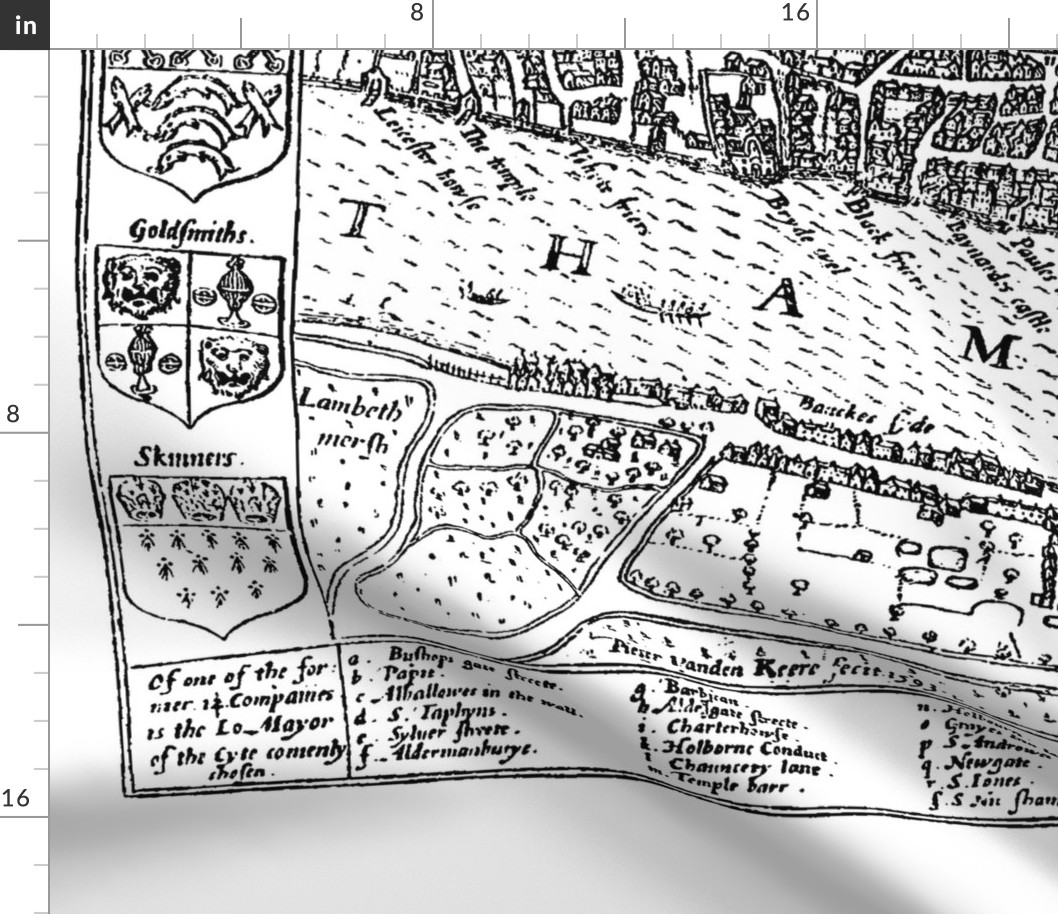 1593 Map of London (54" W)