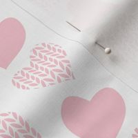 Wool hearts // white background pastel pink hearts