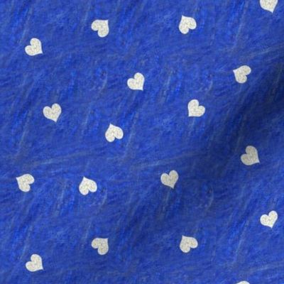 Tiny Hydrangea Texture Hearts over Blue