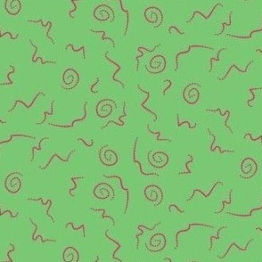 funky dashed squiggles (green/pink)