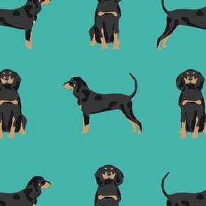 coonhound simple dog breed fabric turquoise