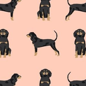 coonhound simple dog breed fabric pastel pink