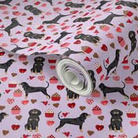 coonhound valentines love hearts cupcakes dog fabric purple