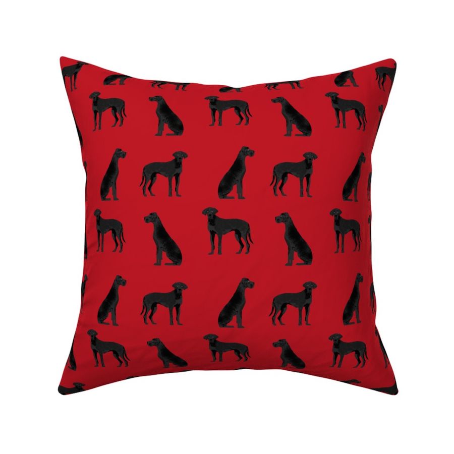 great dane black simple dog breed fabric red