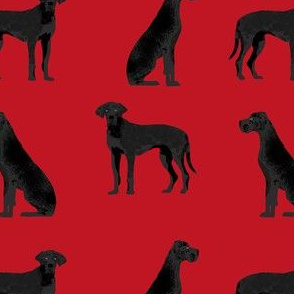 great dane black simple dog breed fabric red