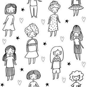 girls // people little girls fabric faces white