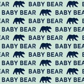 (small scale) baby bear - navy on mint