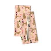 greyhound wine fabric - tan/fawn greyhound with wine - blush