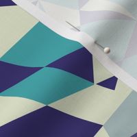Spanish Tiles - Aqua, violet, grey and cream