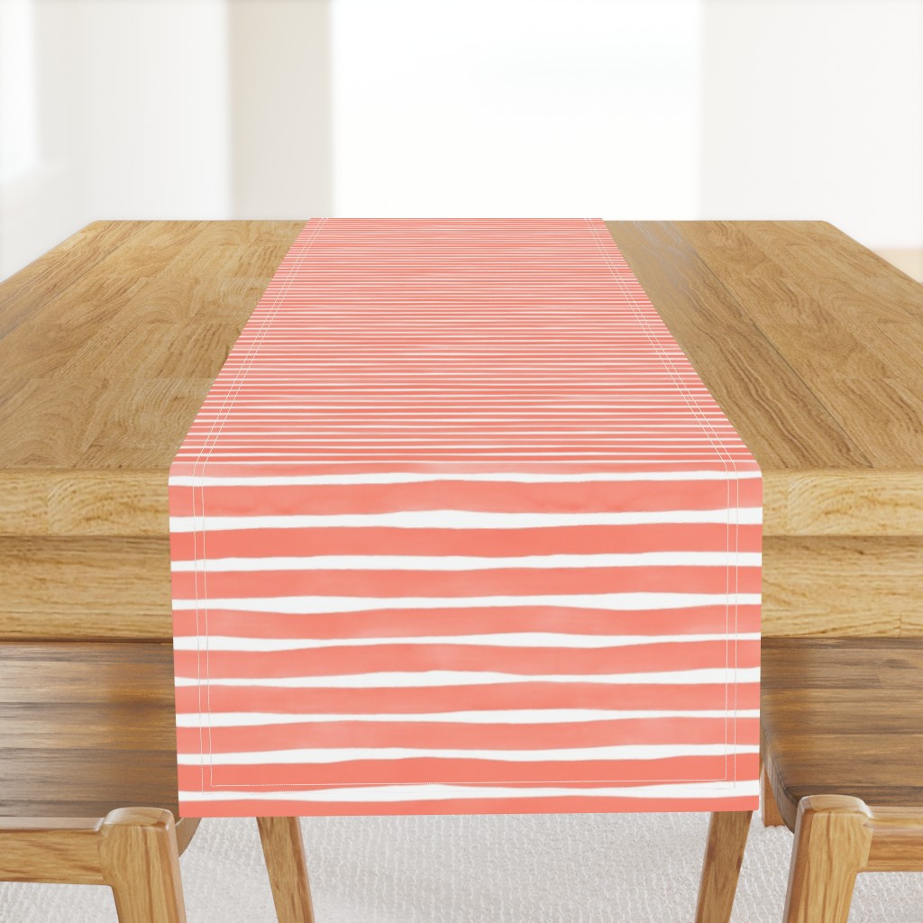 Watercolor Stripes M+M Coral by Friztin