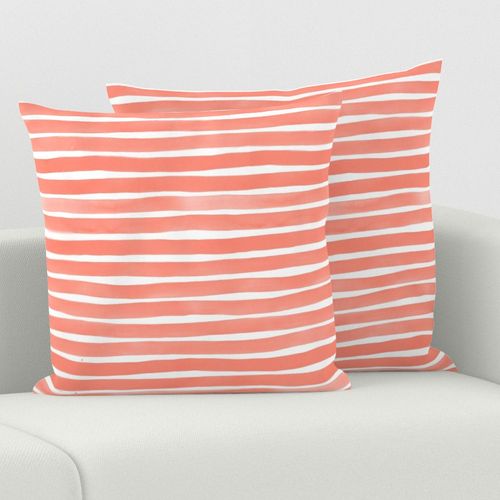 Watercolor Stripes M+M Coral by Friztin