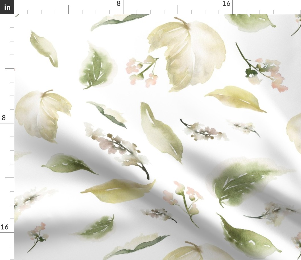 18" Pale leaves / Mix & Match Pale Blush Florals