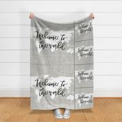 1 blanket + 2 loveys: Welcome To The World Linen Pantone 169-1