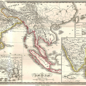1855 Map of India & SE Asia (54"W)