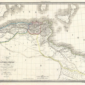 1842 Map of Barbary Coast (21"W)