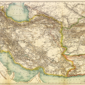 1891 Map of Persia / Afghanistan / Balochistan (27"W)