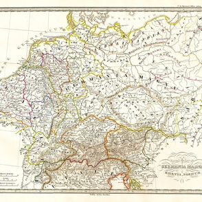 1855 Map of Germany (21"W)