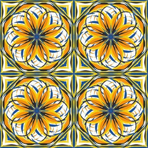 Sunny Flower Terrace Tiles