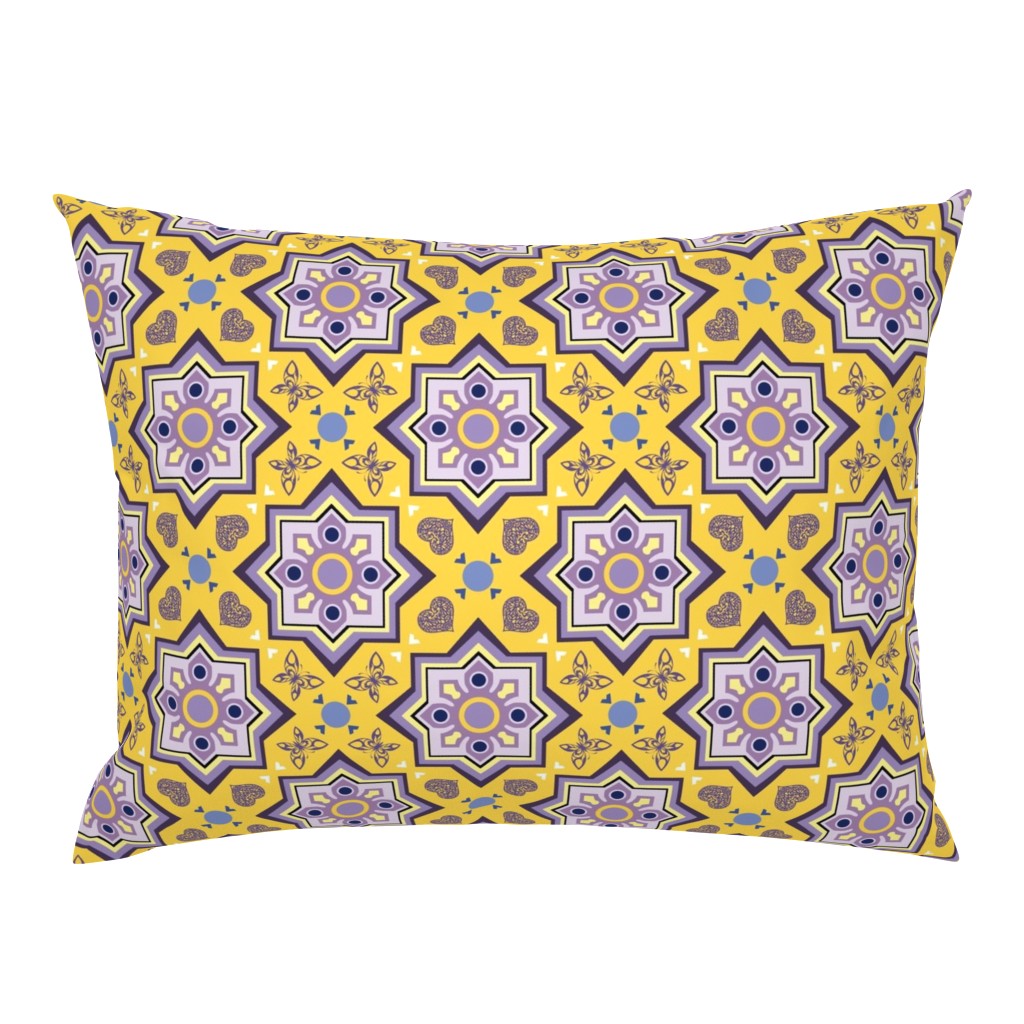 spanish tiles violet and yellow