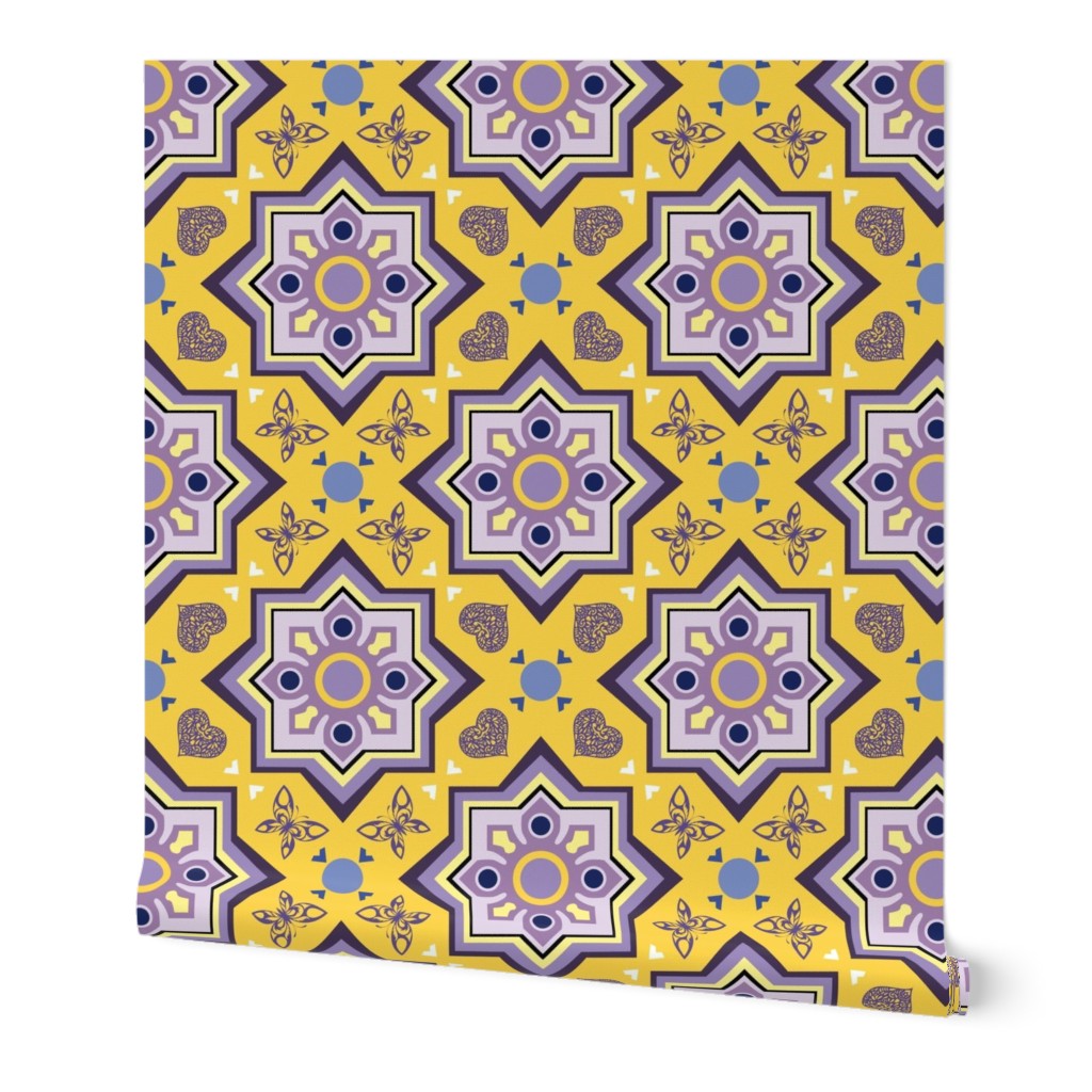 spanish tiles violet and yellow