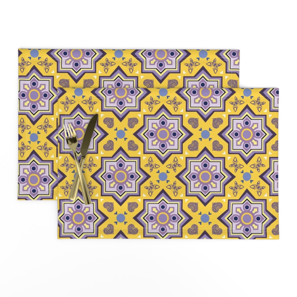 spanish tiles violet and yellow