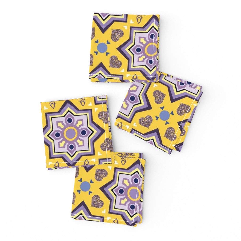 spanish tiles violet and yellow