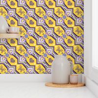 spanish tiles violet and yellow