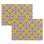 spanish tiles violet and yellow