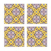 spanish tiles violet and yellow