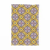 spanish tiles violet and yellow