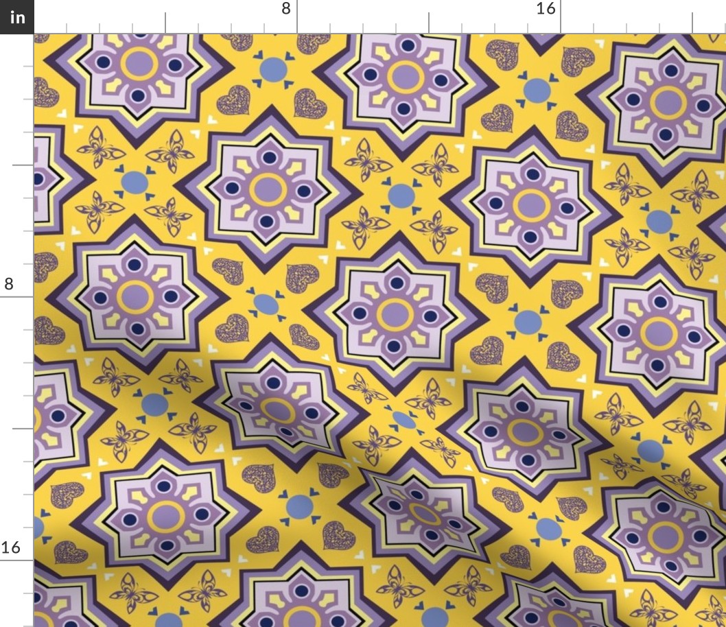 spanish tiles violet and yellow