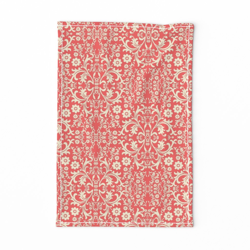 Antique Coral Floral Medley