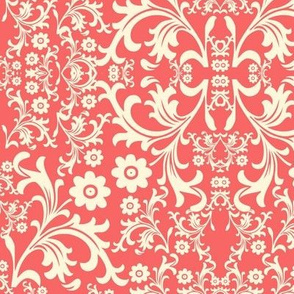 Antique Coral Floral Medley