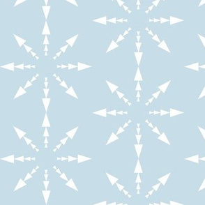 Snowflakes on Blue, Triangle Shapes, 