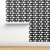 Line of Polar Bears in black