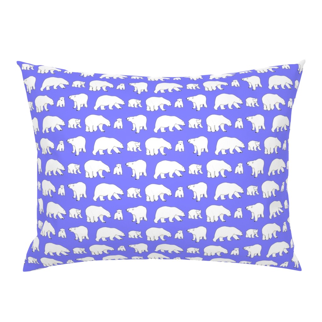 Line of Polar bears on purple