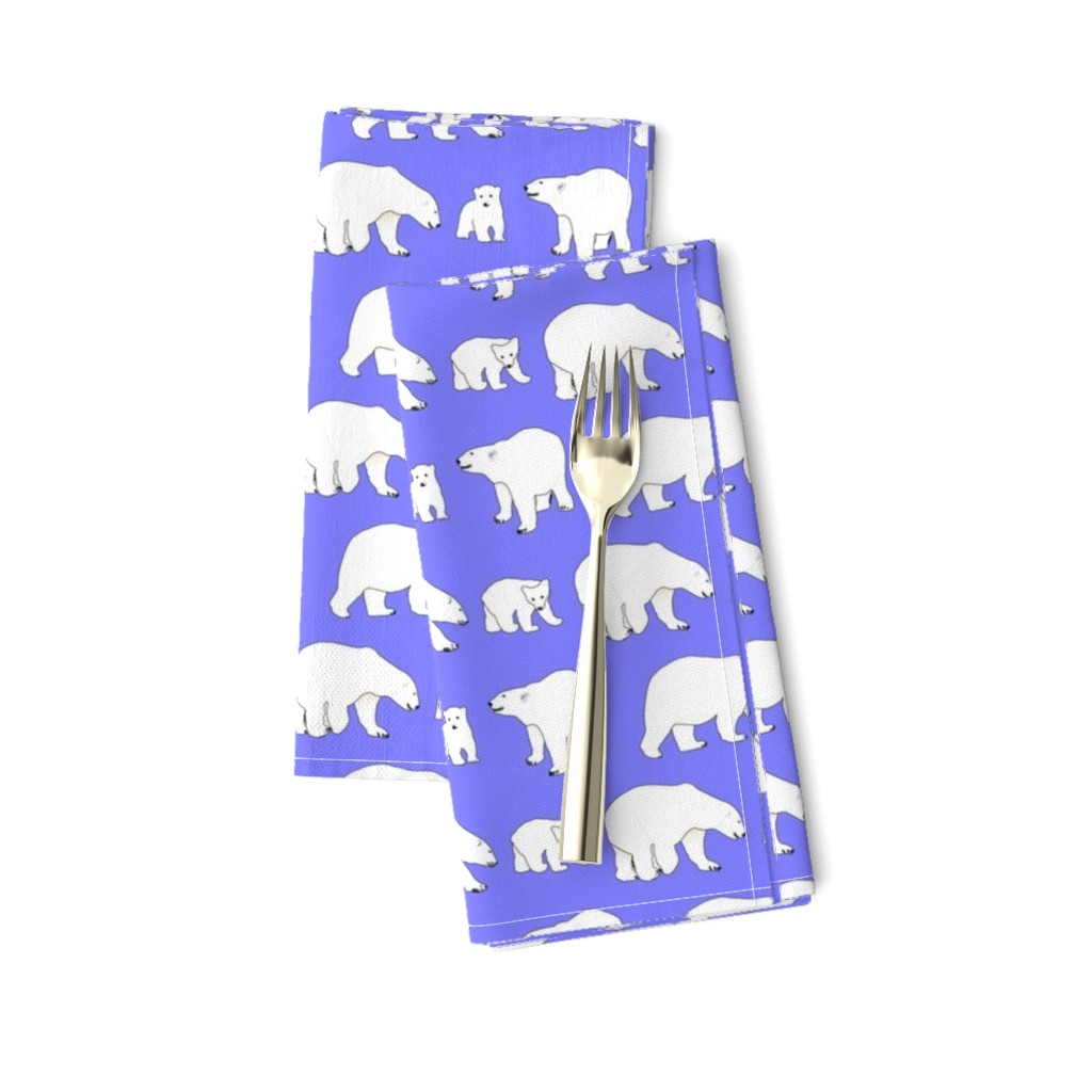 Line of Polar bears on purple