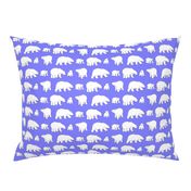 Line of Polar bears on purple