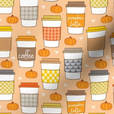 coffee cups and pumpkins