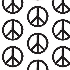Black Peace Signs Fabric, Wallpaper and Home Decor | Spoonflower