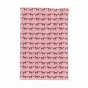 great dane brindle love hearts dog fabric pink