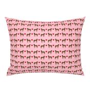 great dane brindle love hearts dog fabric pink