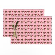 great dane brindle love hearts dog fabric pink