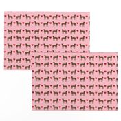great dane brindle love hearts dog fabric pink