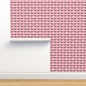 great dane black and white love hearts dog fabric pink