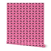 great dane black and white love hearts dog fabric hot  pink