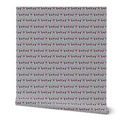 great dane harlequin love hearts dog breed fabric grey