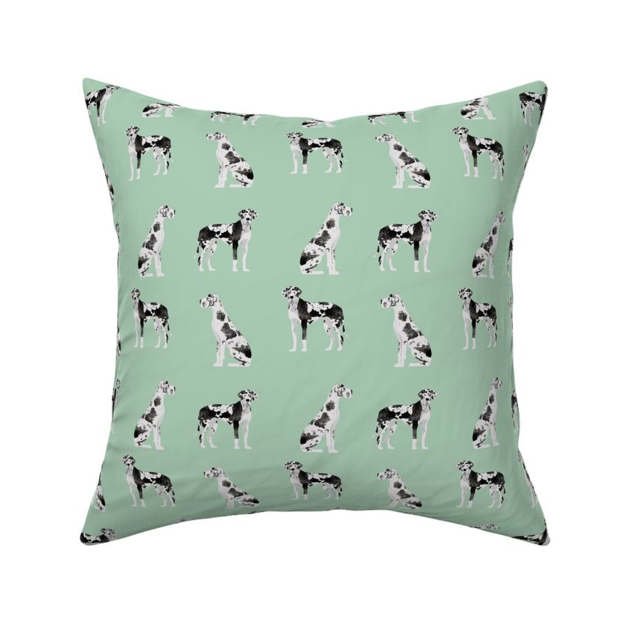 great dane harlequin simple dog breed fabric mint