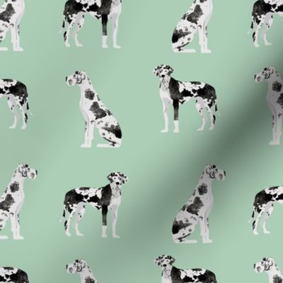 great dane harlequin simple dog breed fabric mint